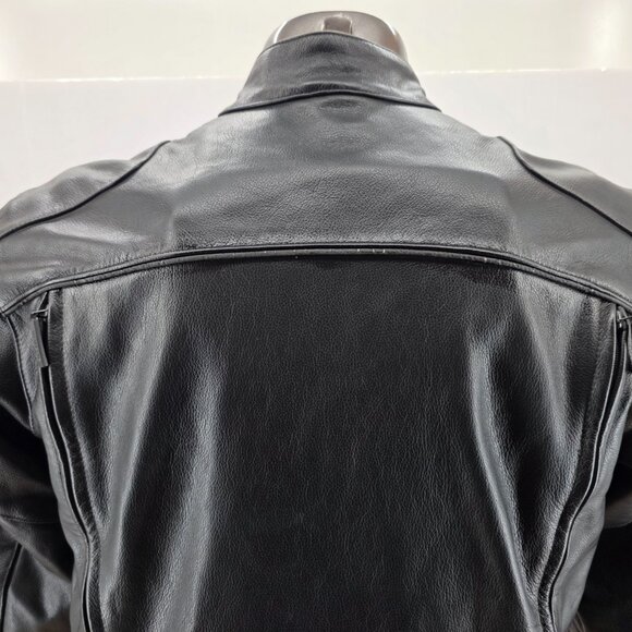 Hein Gericke Speedware Black Leather Armored Motorcycle Jacket Zip Men's M - Picture 4 of 13